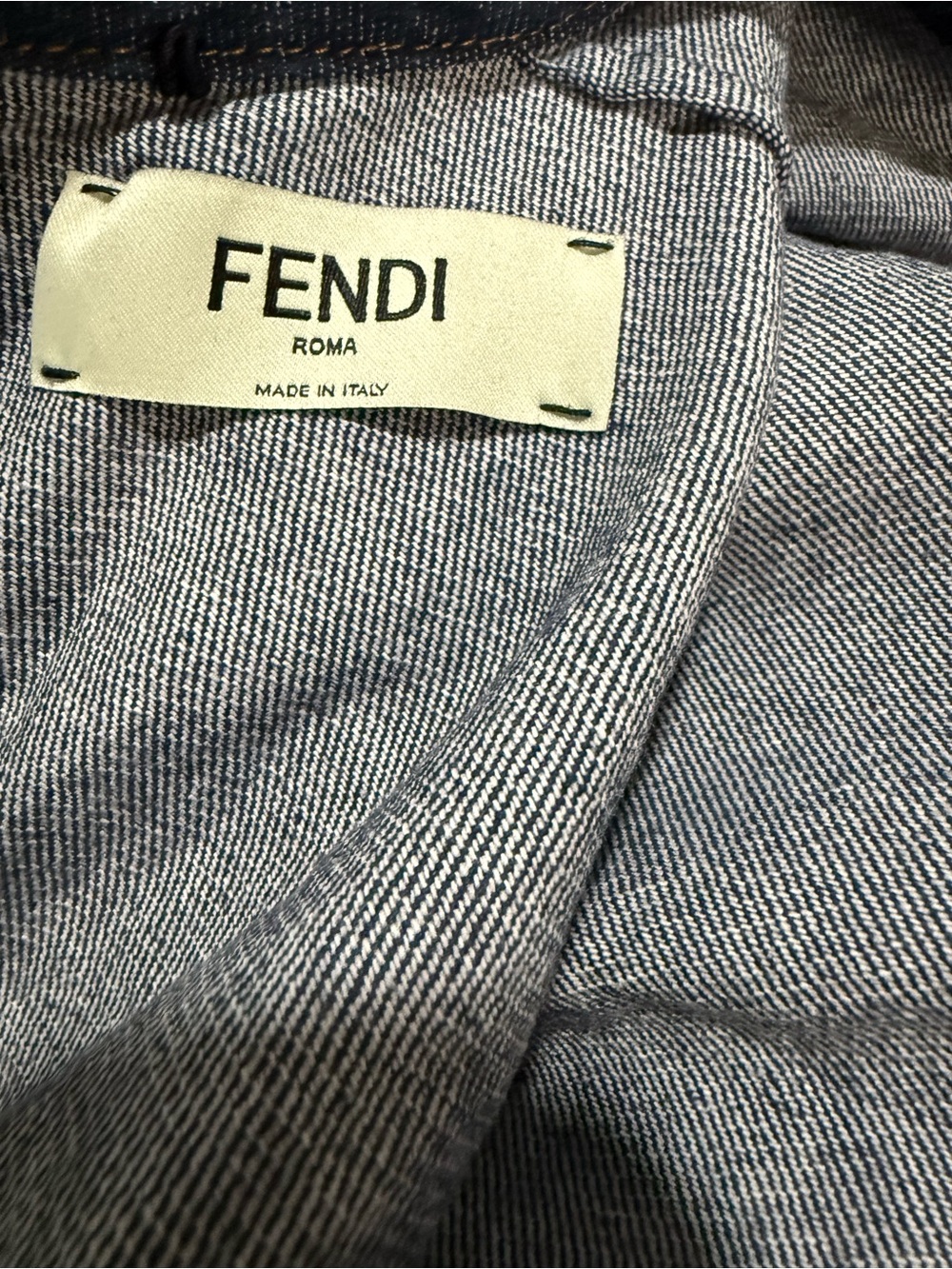 Fendi Dark Blue Denim Crew-Neck Belted Mini Dress - Picture 13 of 13